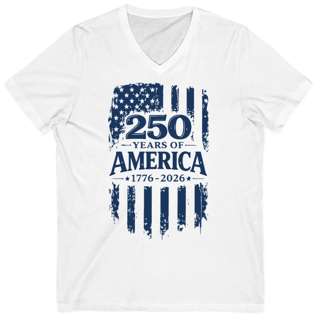 250 Years Of America Celebration V-Neck in White