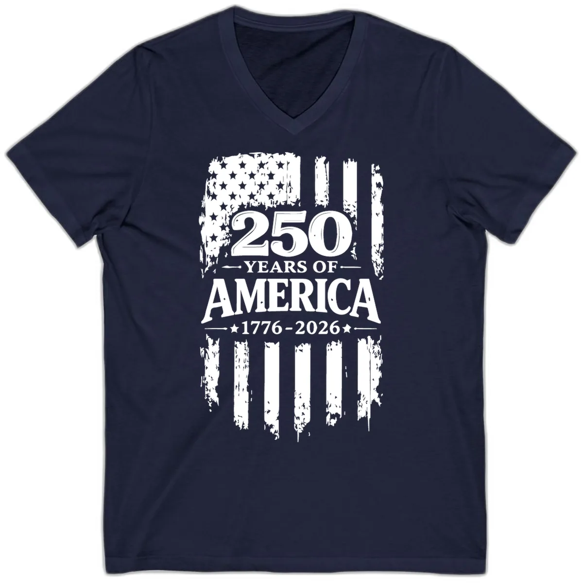 250 Years Of America Celebration V-Neck in Navy