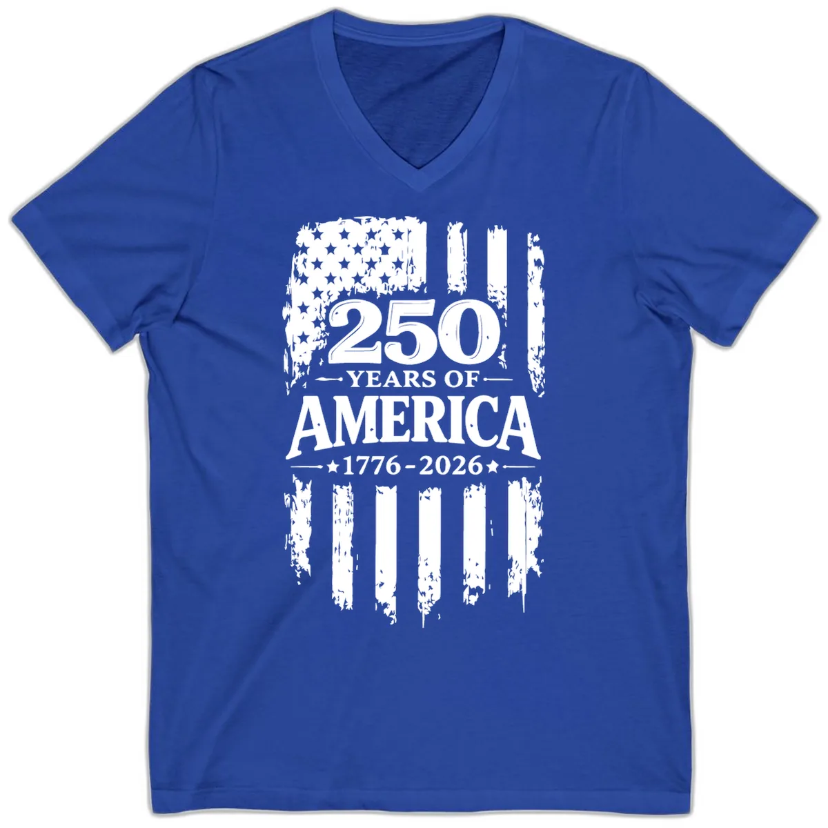 250 Years Of America Celebration V-Neck in True Royal