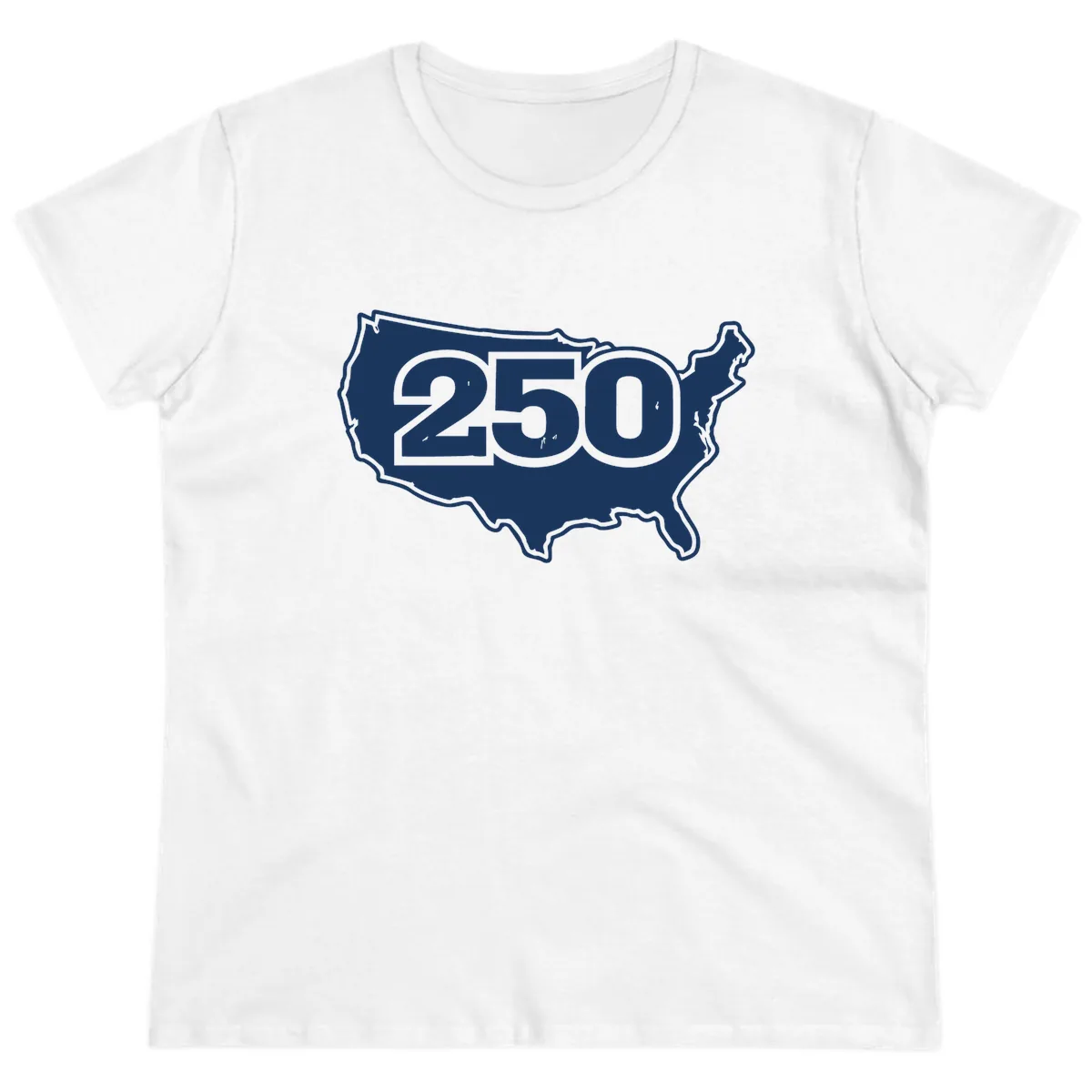America 250th Anniversary Celebration Design Ladies Tee in White