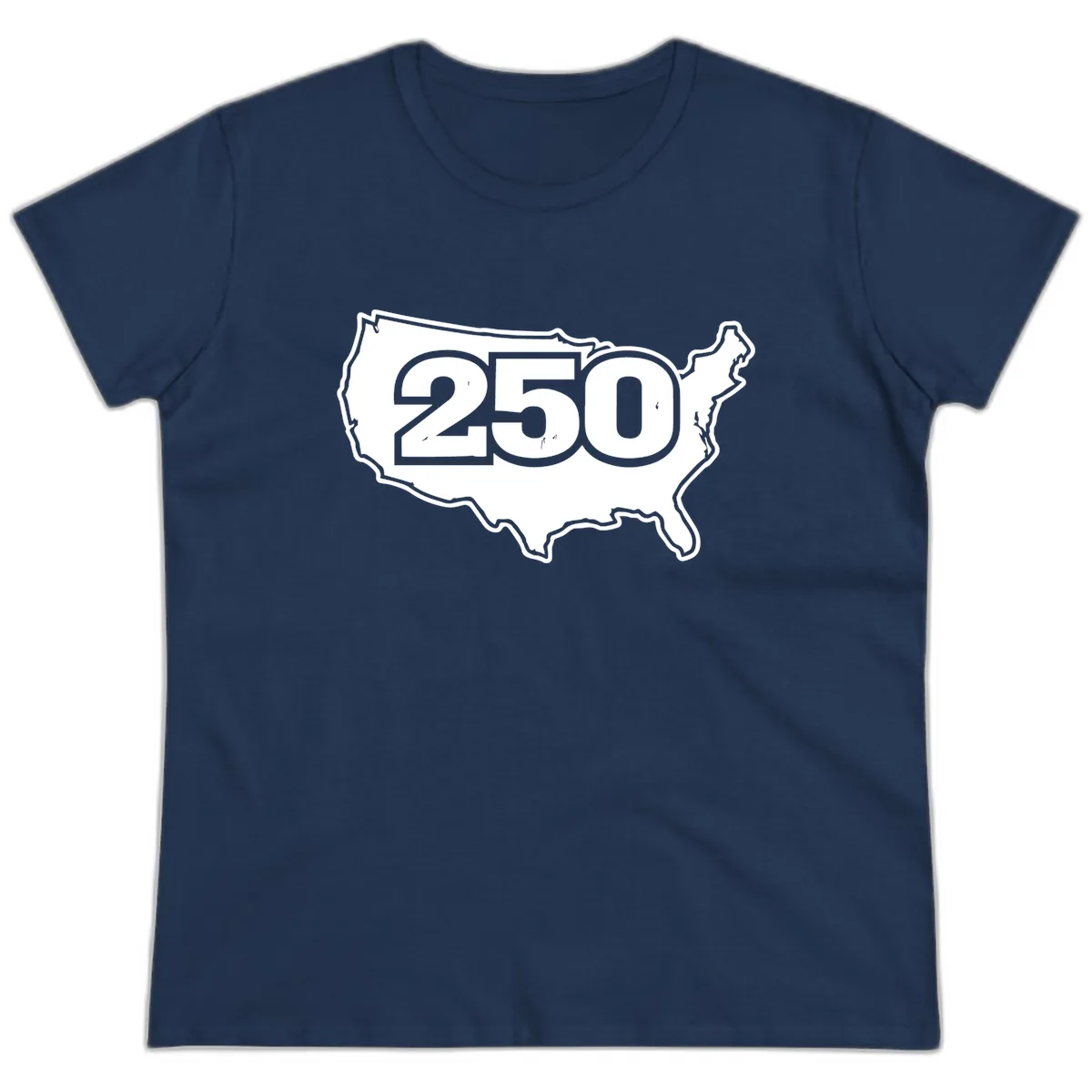 America 250th Anniversary Celebration Design Ladies Tee in Navy