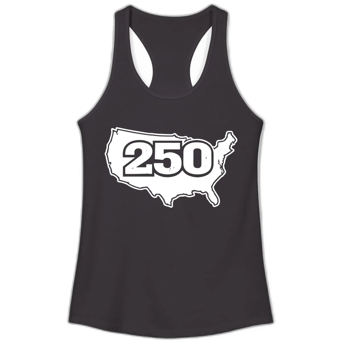 America 250th Anniversary Celebration Design Ladies Tank in Black