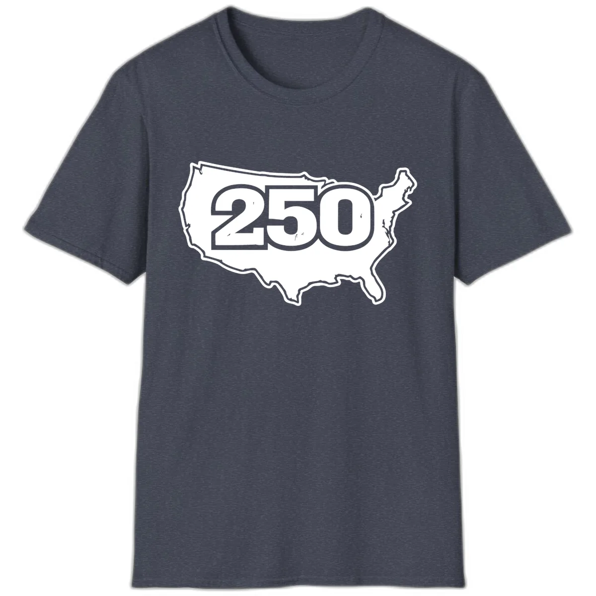 America 250th Anniversary Celebration Design T-Shirt in Heather Navy