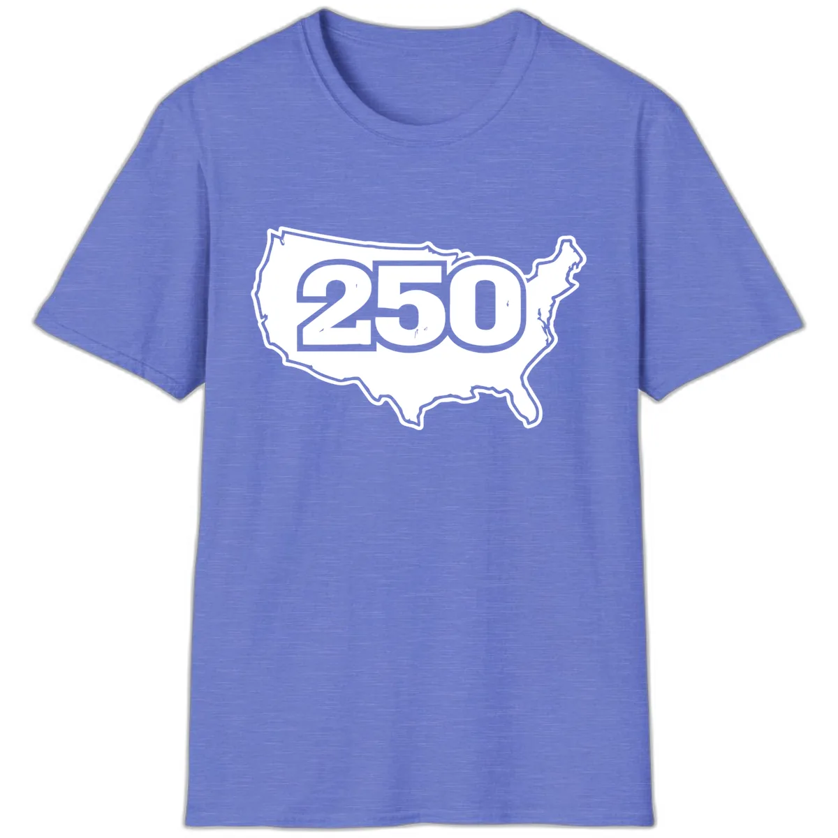 America 250th Anniversary Celebration Design T-Shirt in Heather Royal