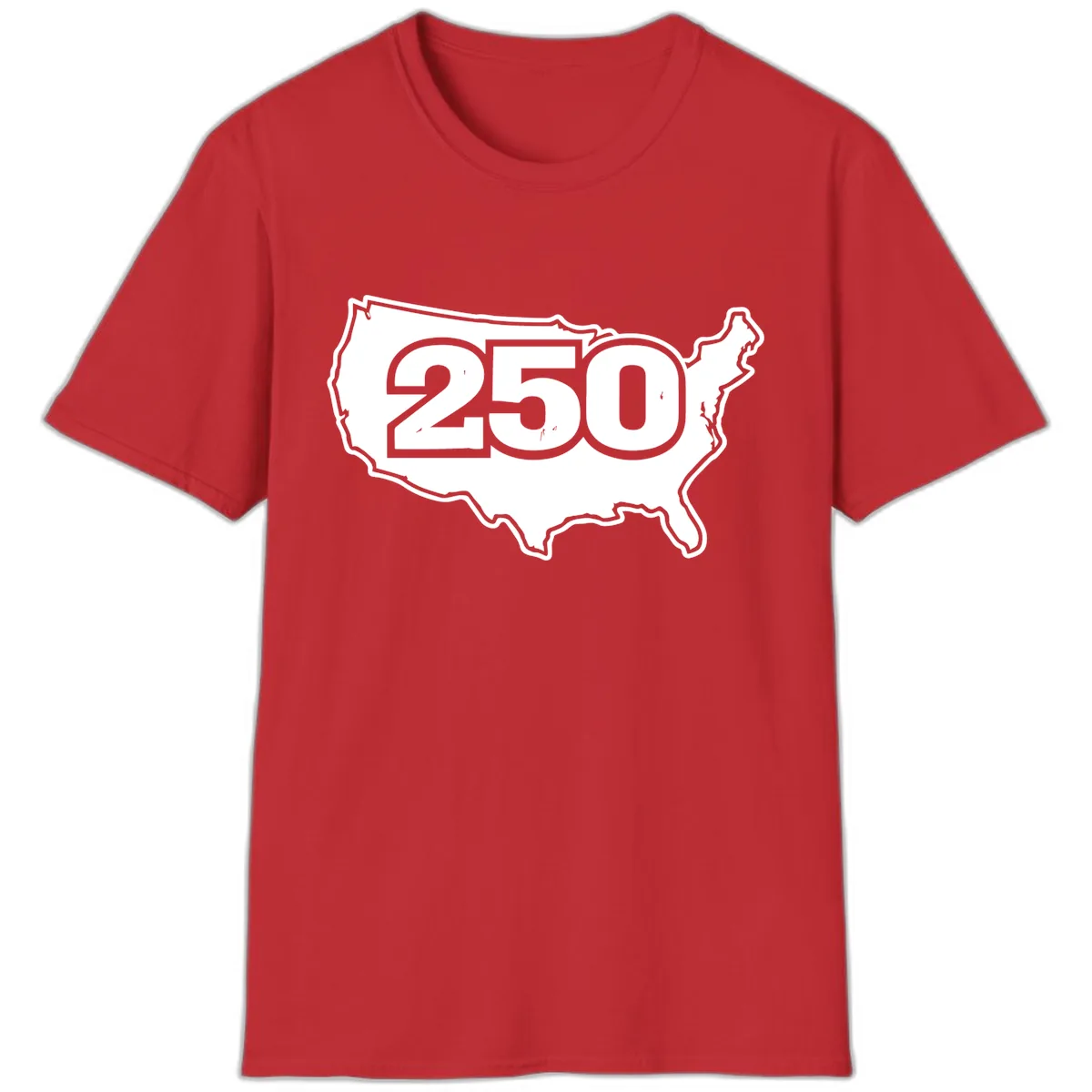 America 250th Anniversary Celebration Design T-Shirt in Red