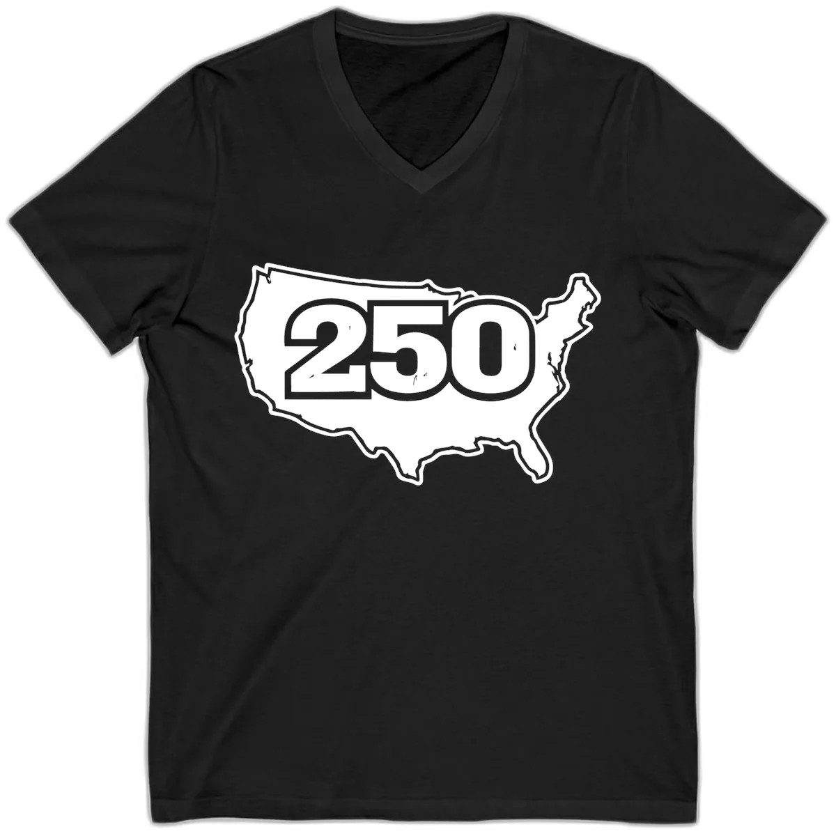 America 250th Anniversary Celebration Design V-Neck in Black