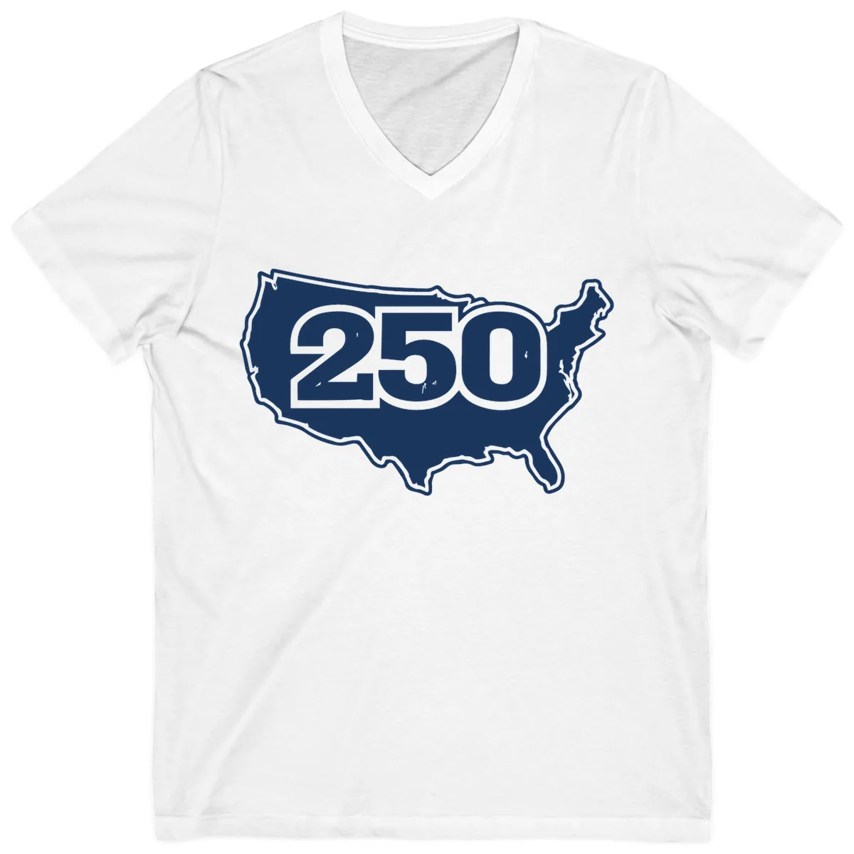 America 250th Anniversary Celebration Design V-Neck in White