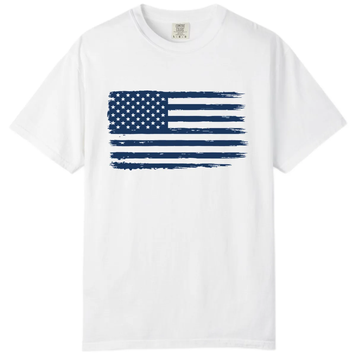 Distressed American Flag Celebration Comfort Color in White