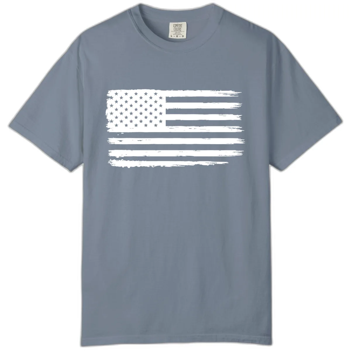 Distressed American Flag Celebration Comfort Color in Blue Jean