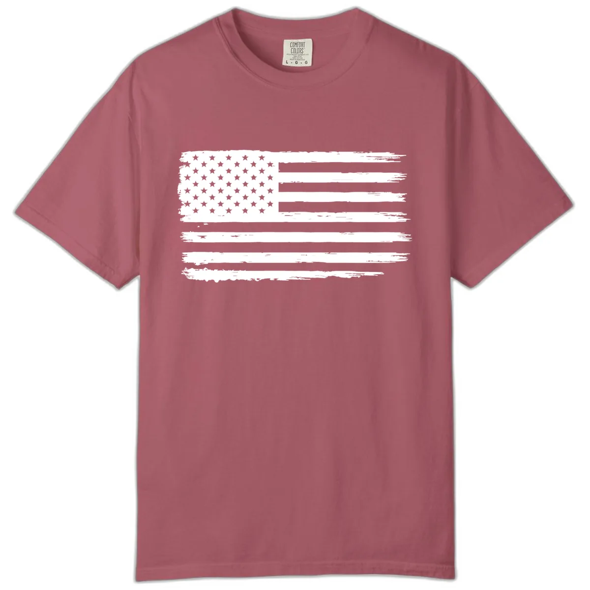 Distressed American Flag Celebration Comfort Color in Crimson