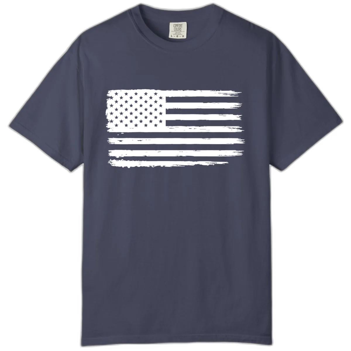 Distressed American Flag Celebration Comfort Color in Denim
