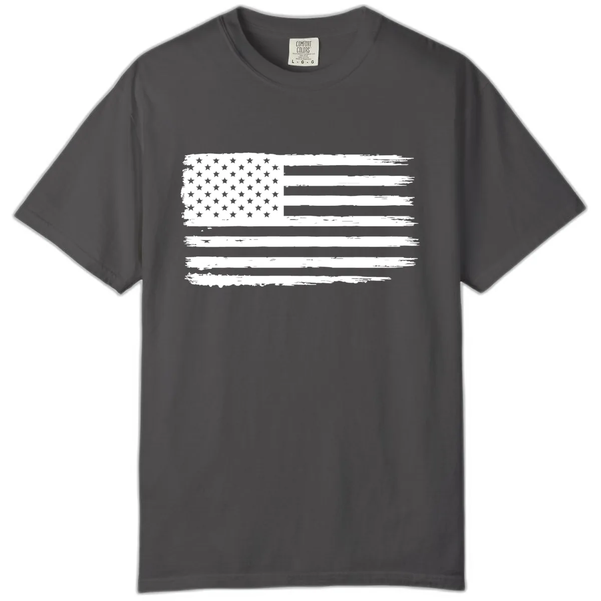 Distressed American Flag Celebration Comfort Color in Graphite