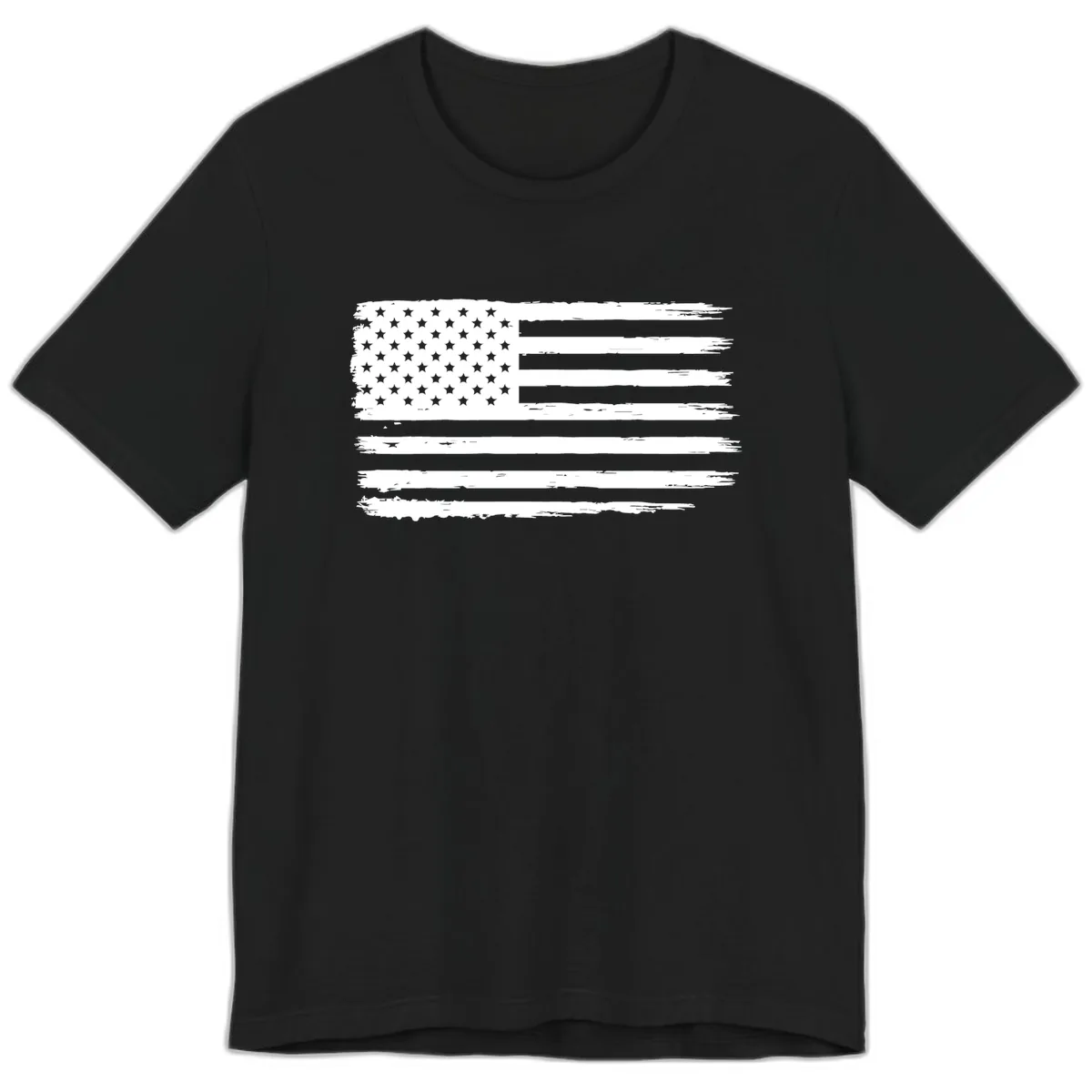 Distressed American Flag Celebration Premium T-Shirt in Black