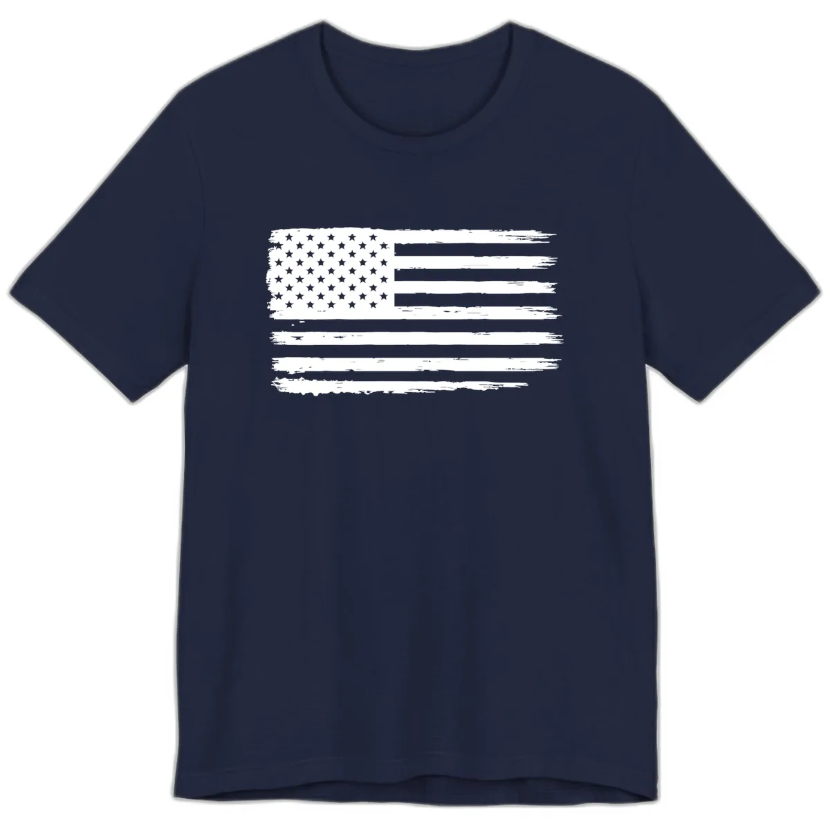 Distressed American Flag Celebration Premium T-Shirt in Navy
