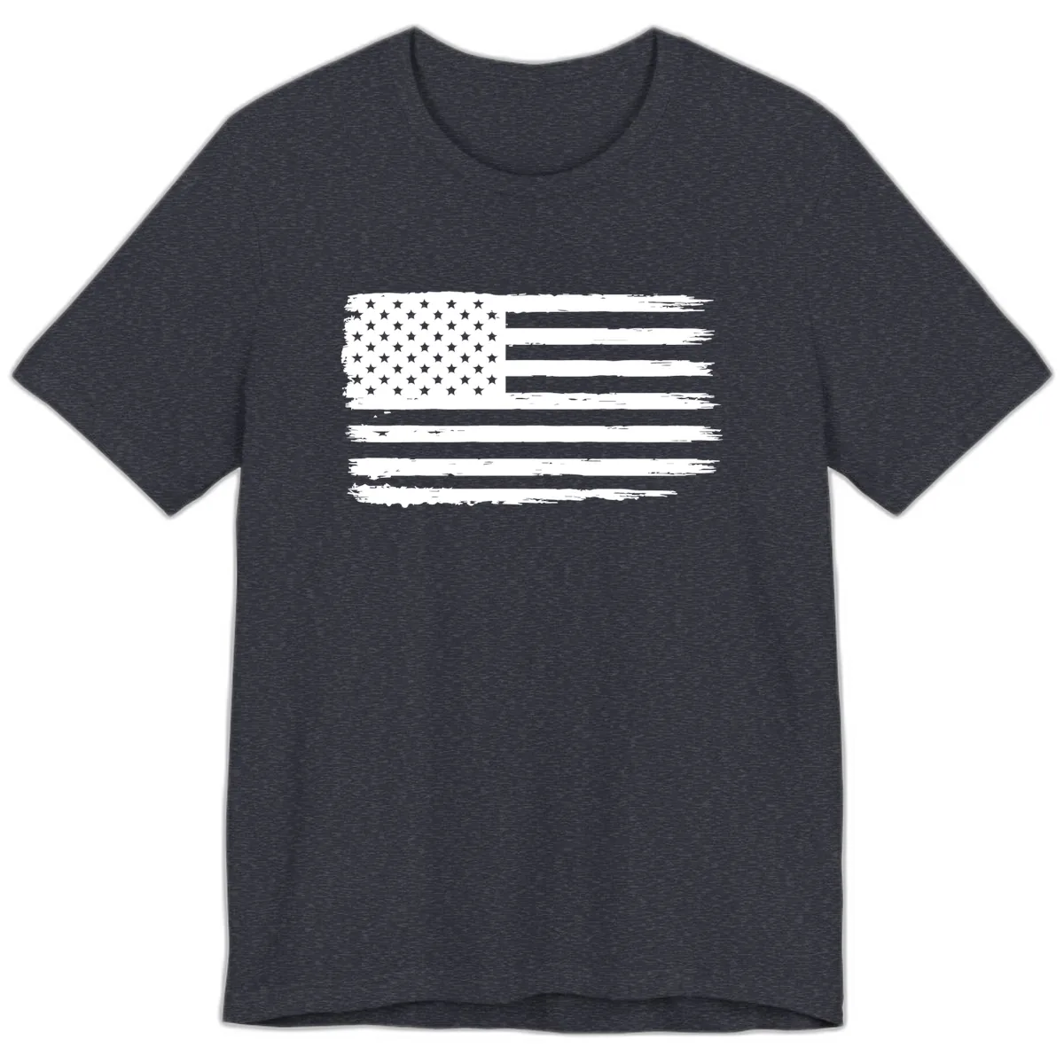 Distressed American Flag Celebration Premium T-Shirt in Heather Navy