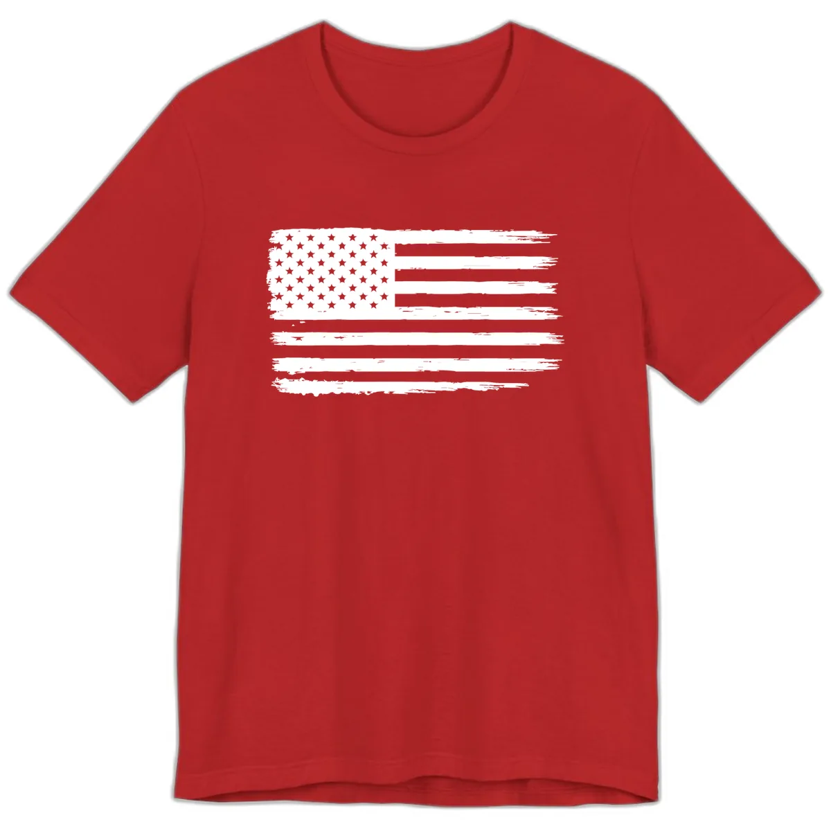 Distressed American Flag Celebration Premium T-Shirt in Red