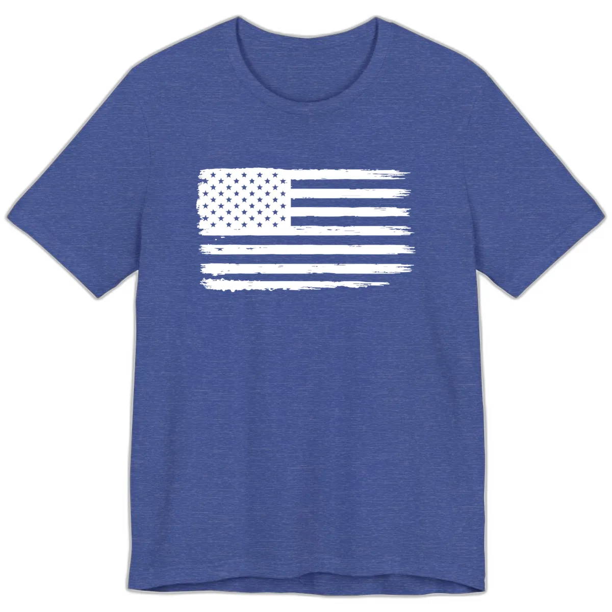 Distressed American Flag Celebration Premium T-Shirt in Heather True Royal
