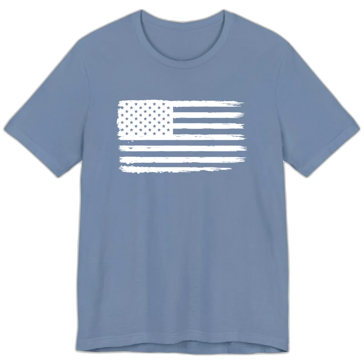 Distressed American Flag Celebration Premium T-Shirt in Steel Blue