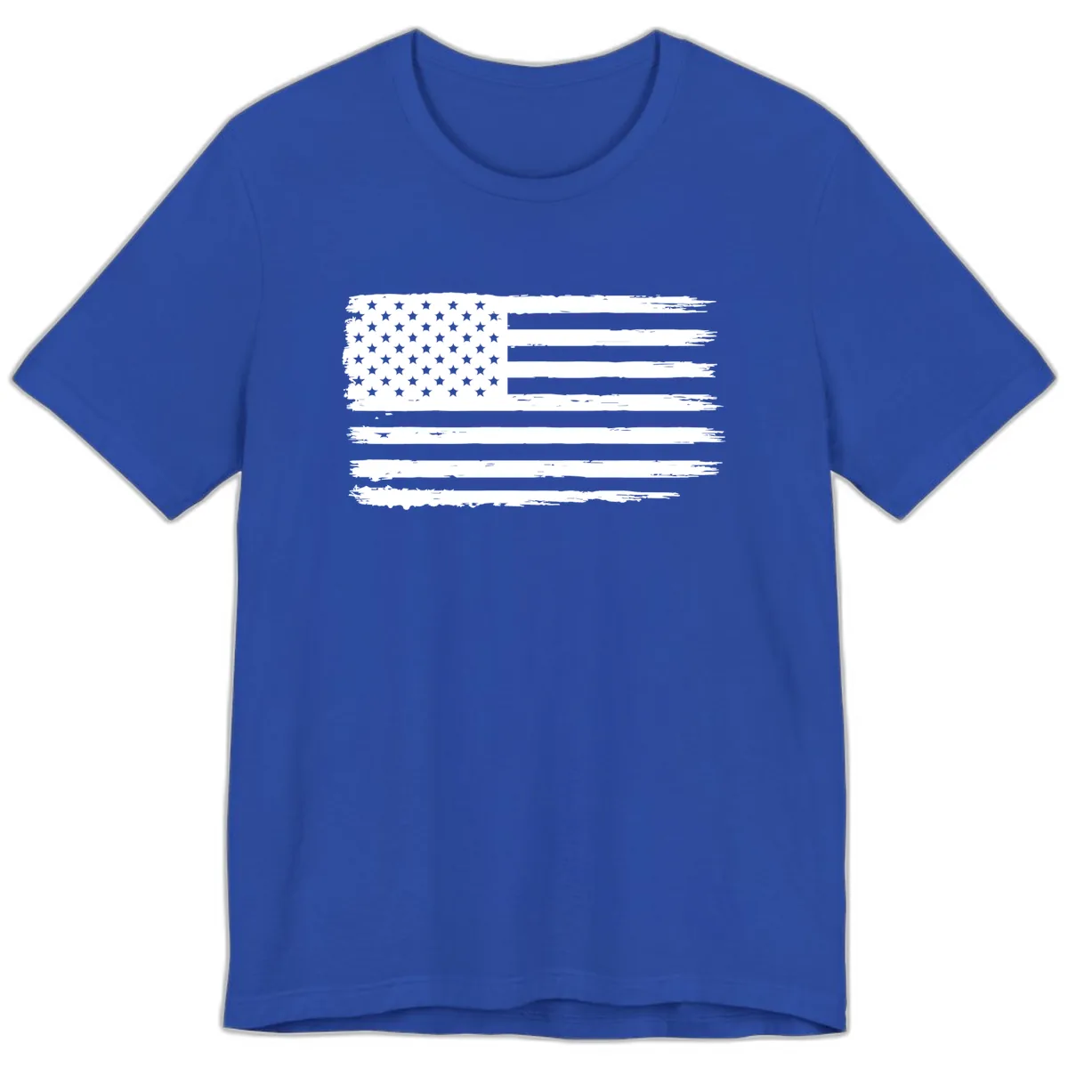 Distressed American Flag Celebration Premium T-Shirt in True Royal