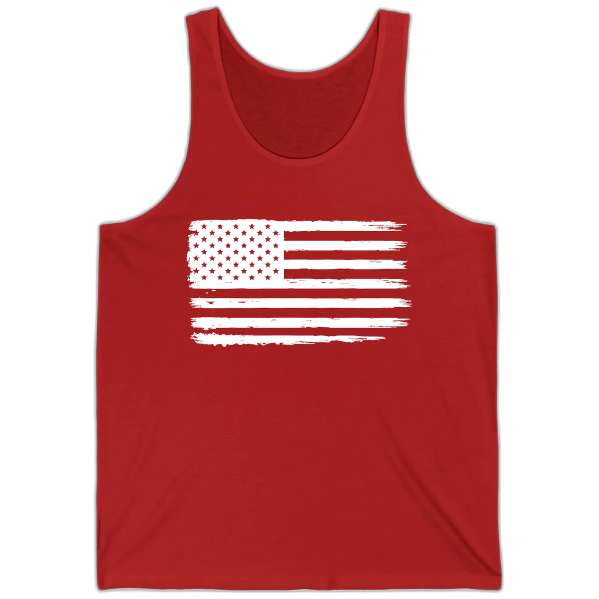 Distressed American Flag Celebration Tank in Red