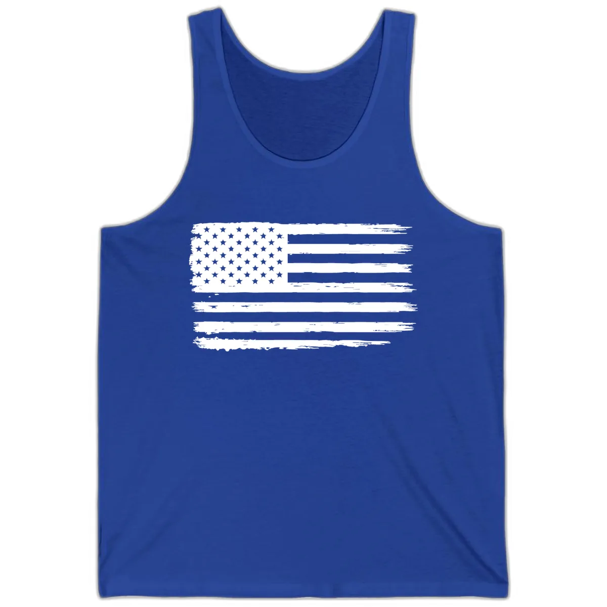 Distressed American Flag Celebration Tank in True Royal