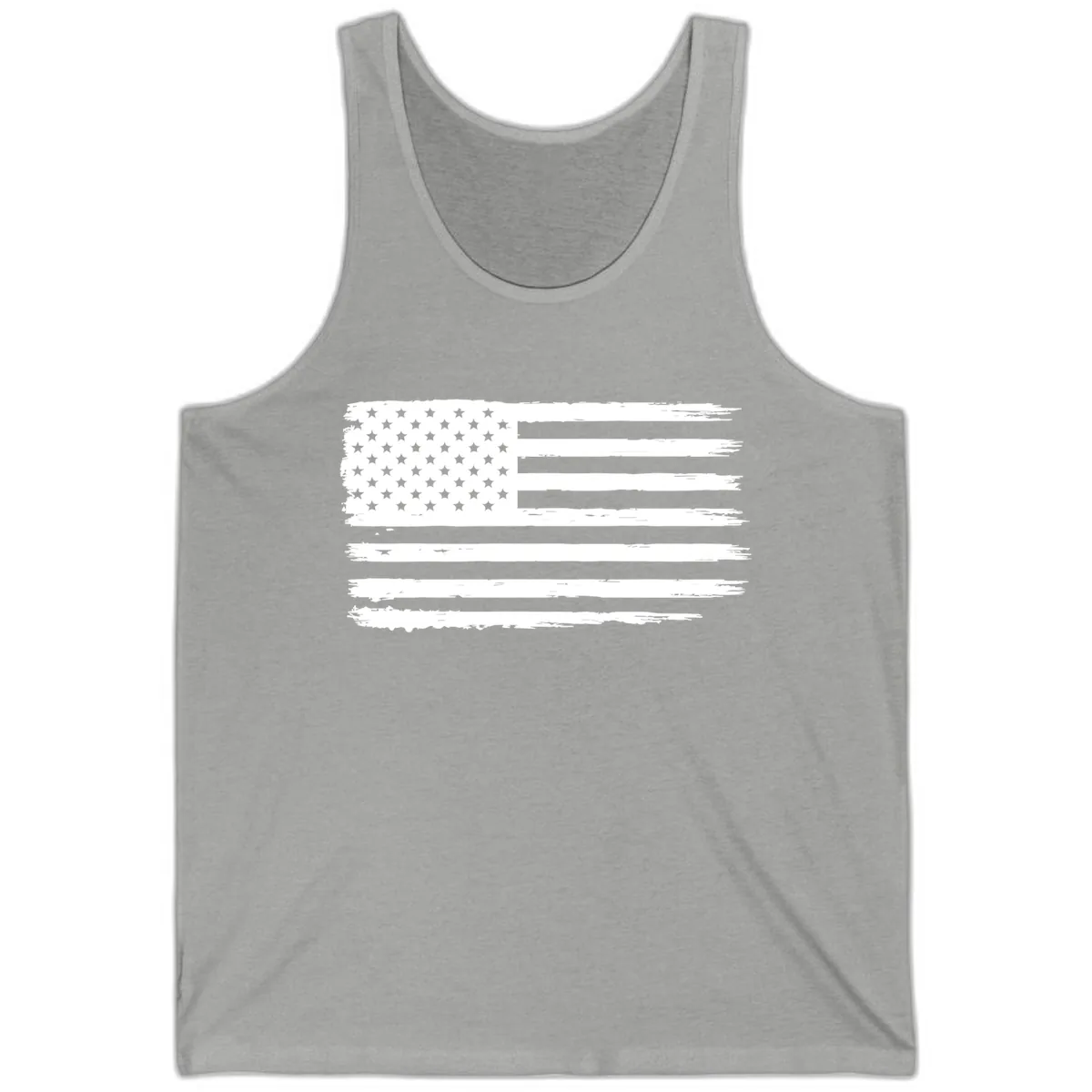 Distressed American Flag Celebration Tank in Athletic Heather