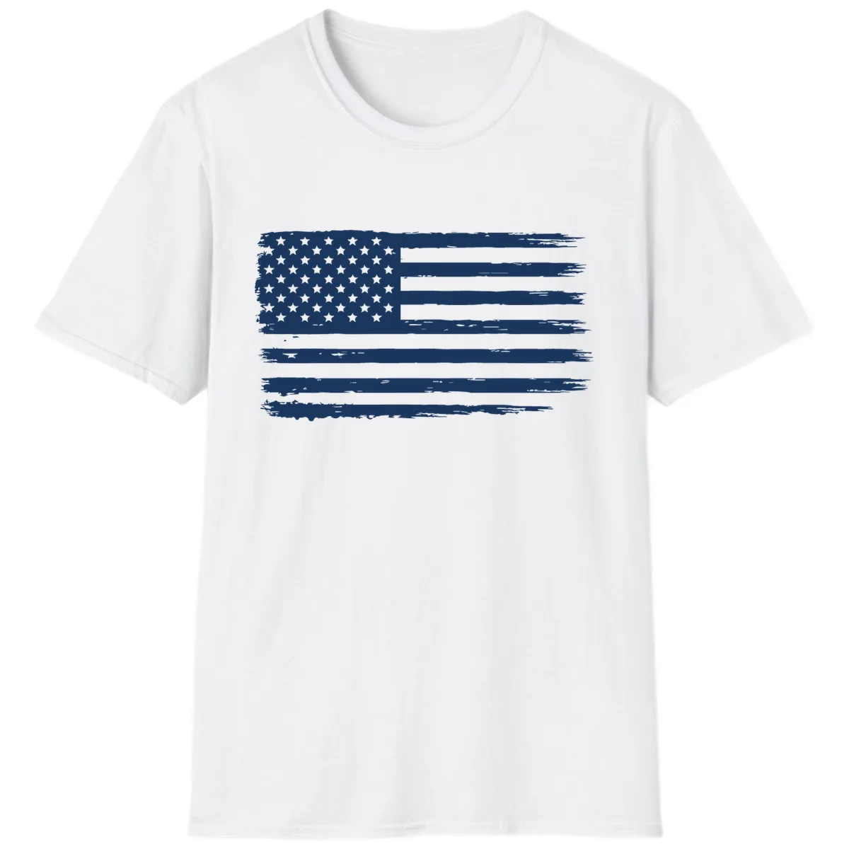 Distressed American Flag Celebration T-Shirt in White