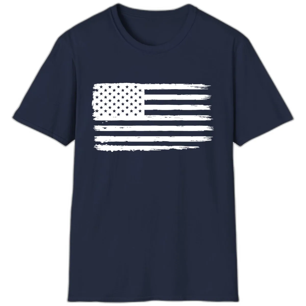 Distressed American Flag Celebration T-Shirt in Navy