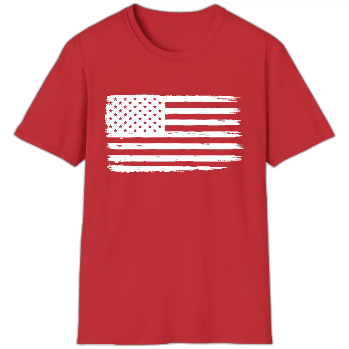 Distressed American Flag Celebration T-Shirt in Red