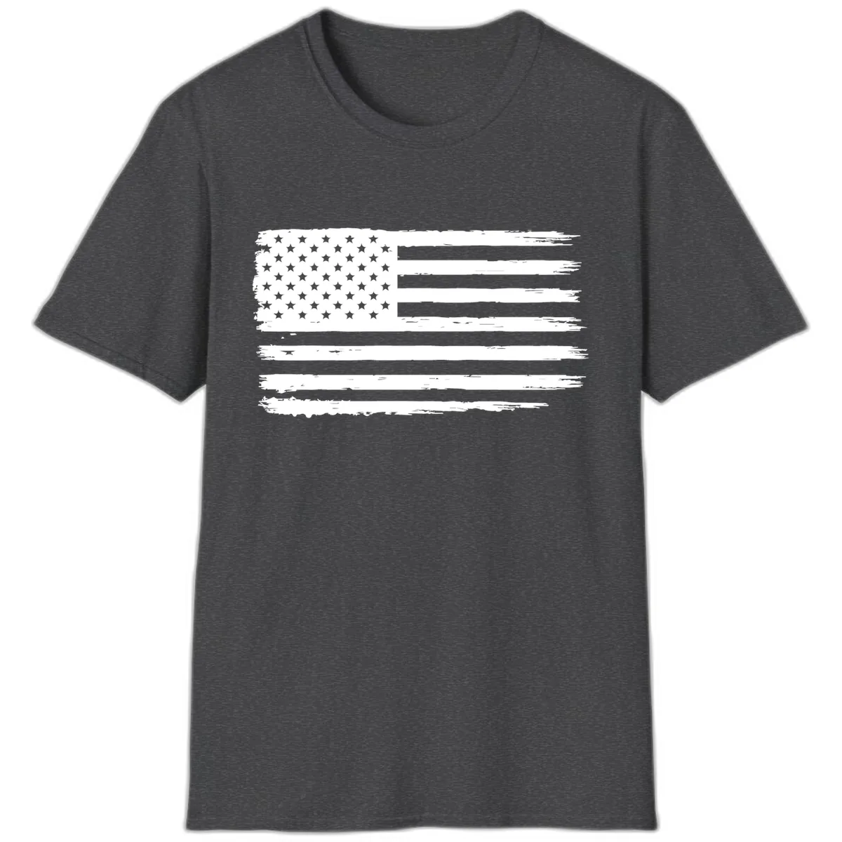 Distressed American Flag Celebration T-Shirt in Dark Heather