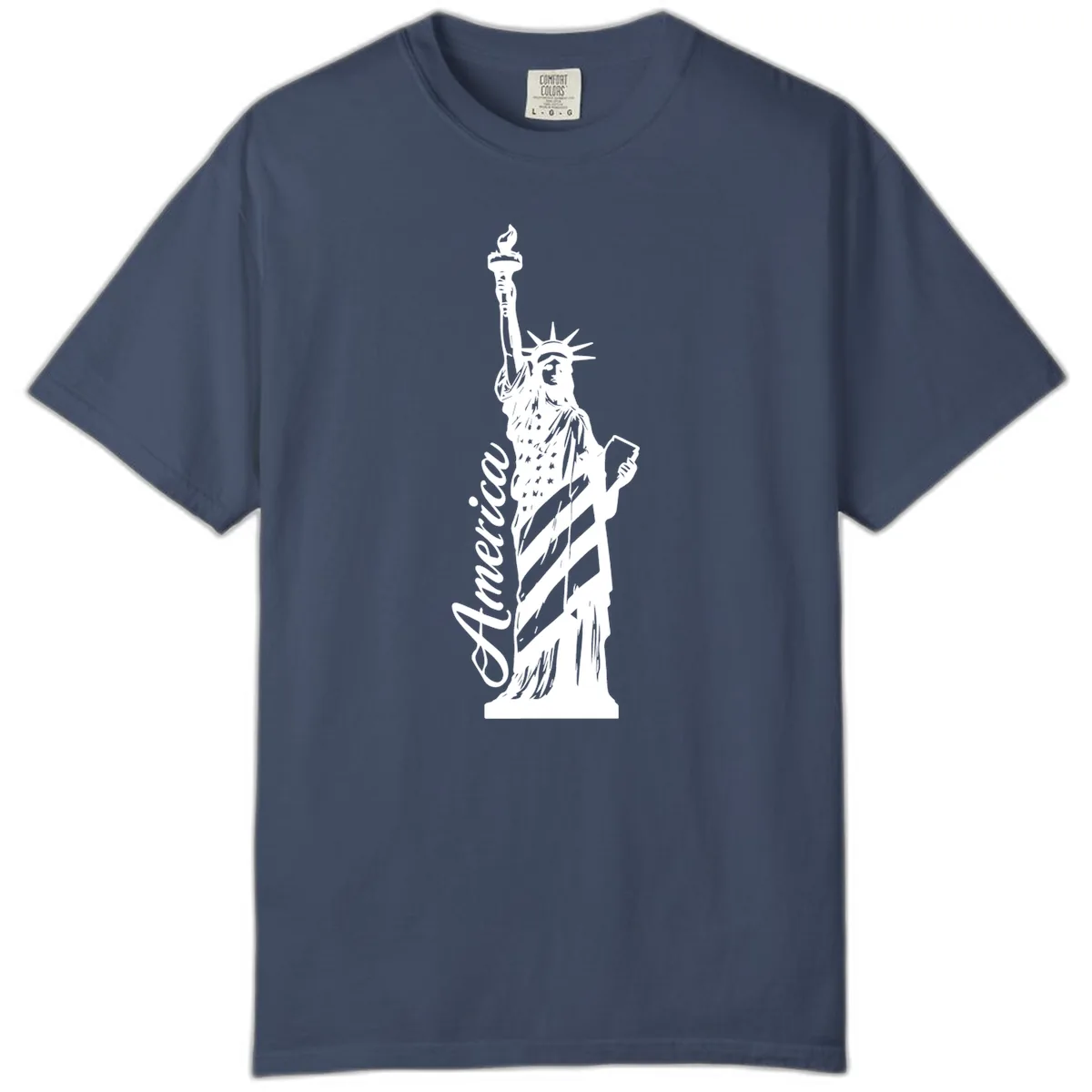 Statue Of Liberty America Celebration Comfort Color in Midnight