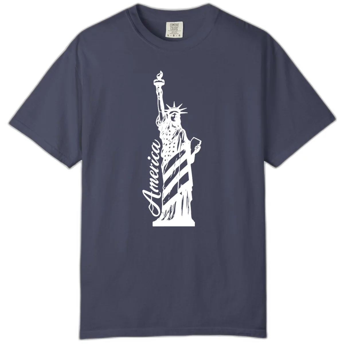 Statue Of Liberty America Celebration Comfort Color in Denim