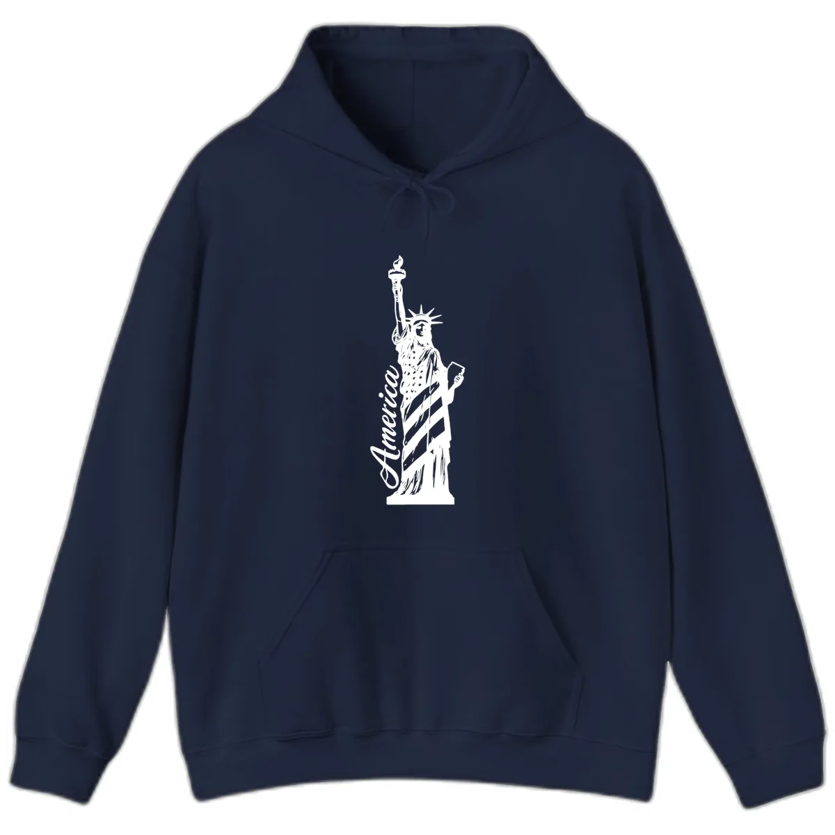 Statue Of Liberty America Celebration Hoodie in Navy