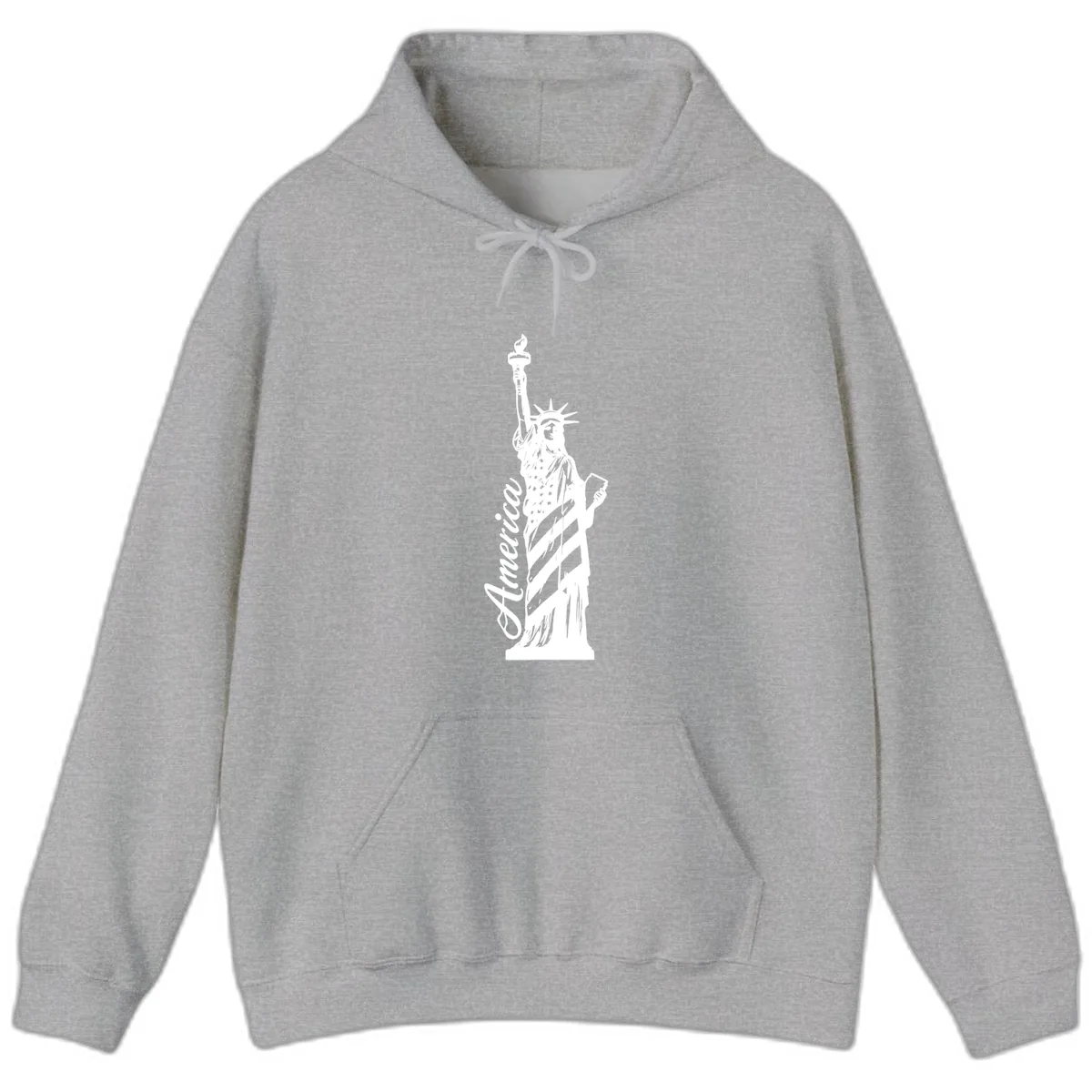 Statue Of Liberty America Celebration Hoodie in Sport Grey