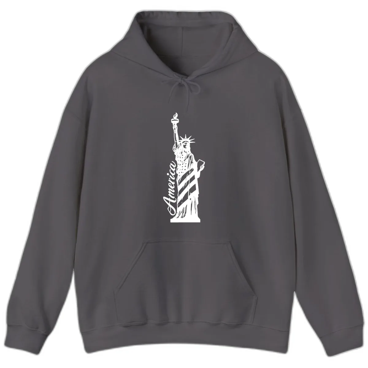 Statue Of Liberty America Celebration Hoodie in Charcoal