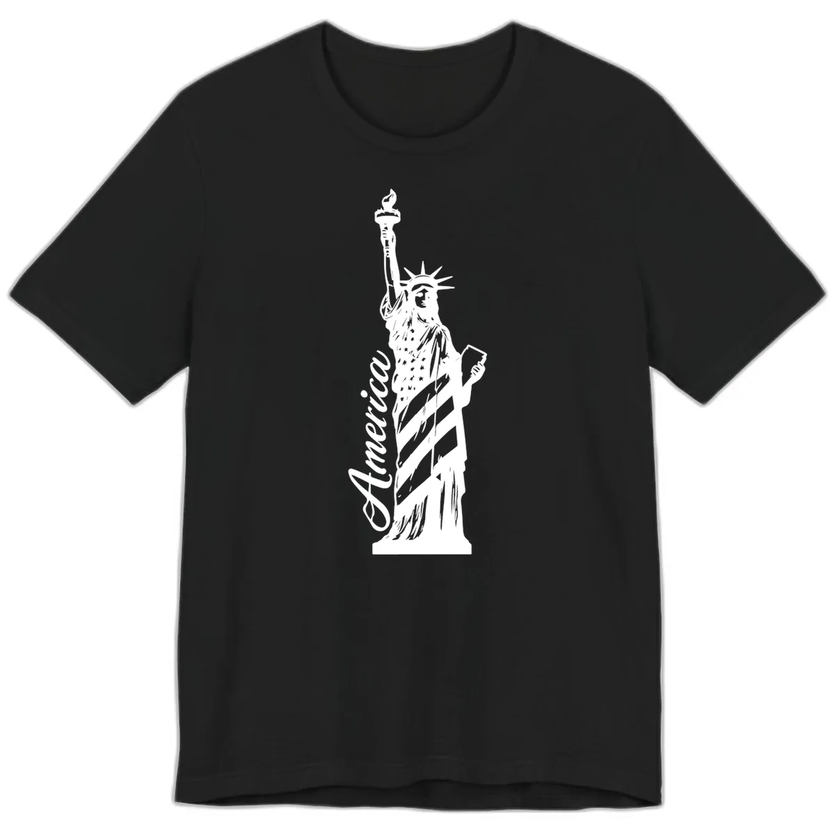 Statue Of Liberty America Celebration Premium T-Shirt in Black
