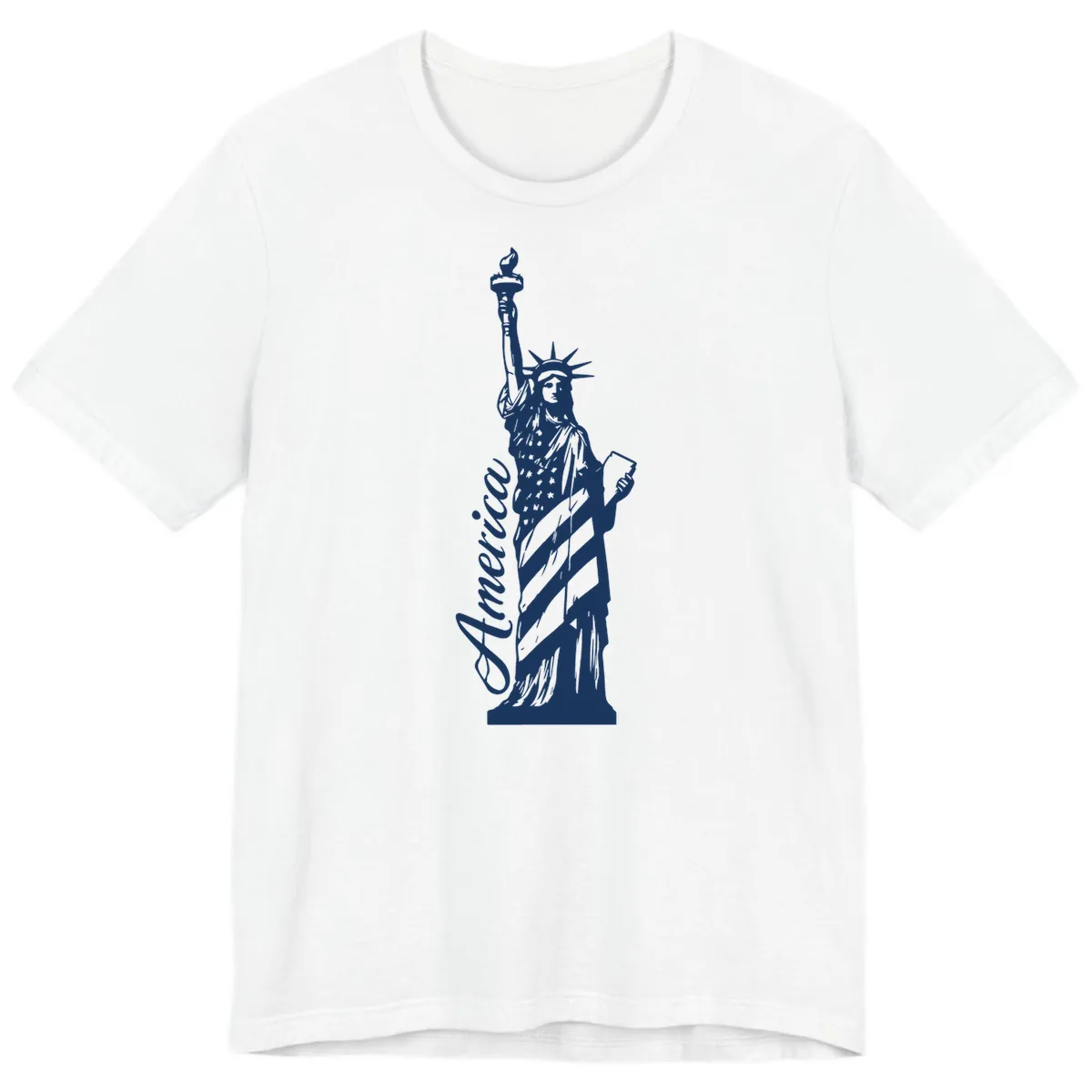 Statue Of Liberty America Celebration Premium T-Shirt in White