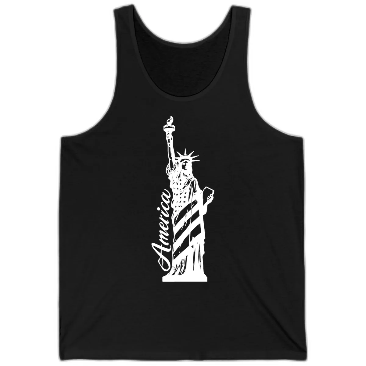 Statue Of Liberty America Celebration Tank in Black