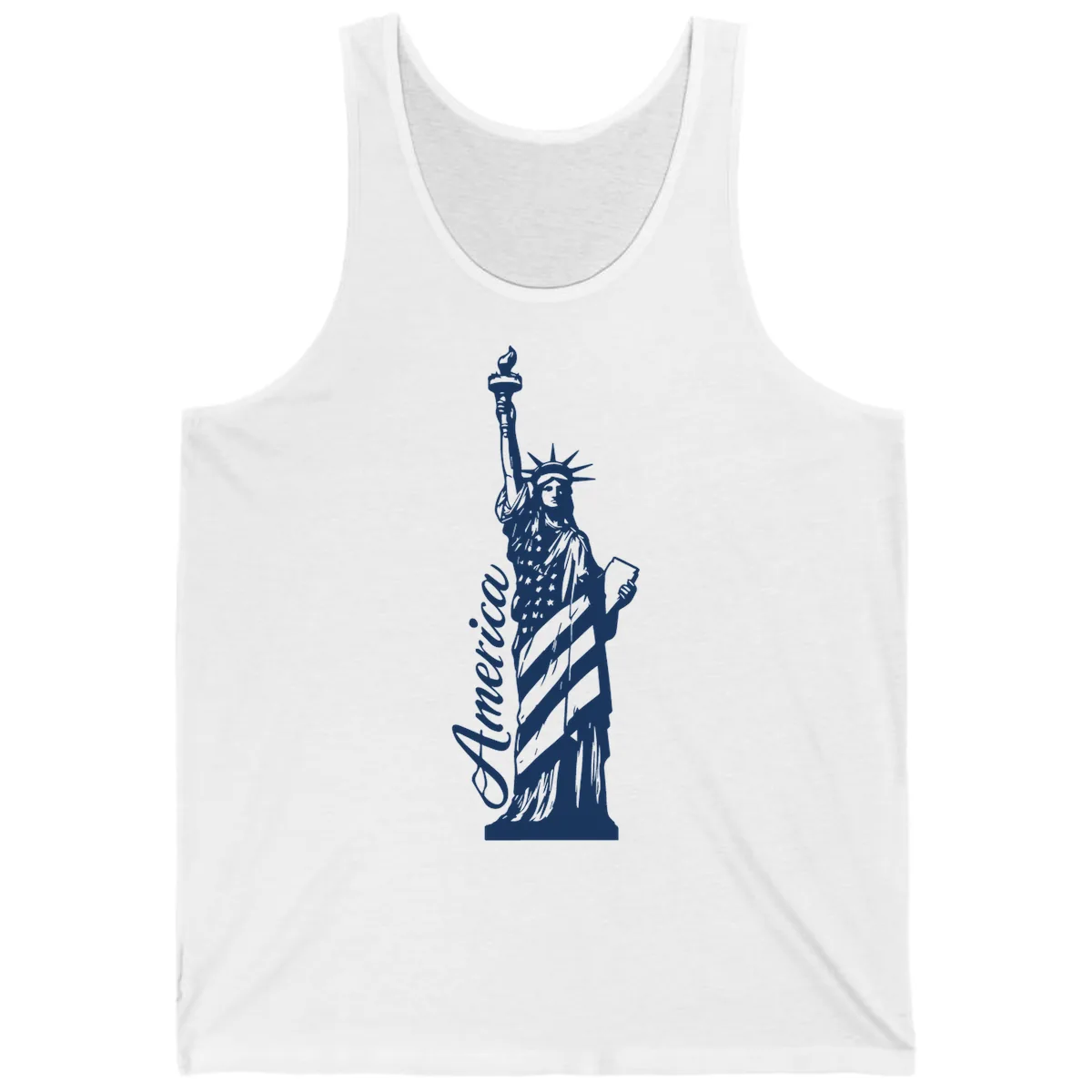 Statue Of Liberty America Celebration Tank in White