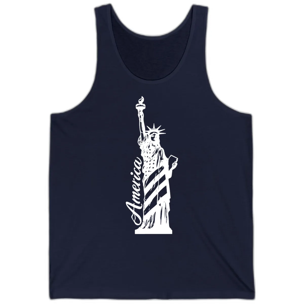 Statue Of Liberty America Celebration Tank in Navy
