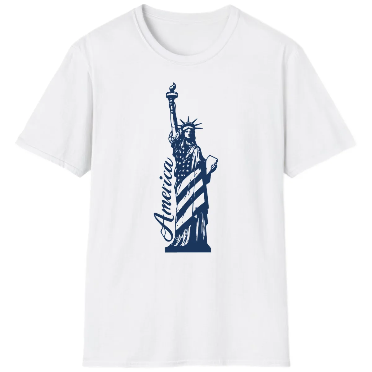 Statue Of Liberty America Celebration T-Shirt in White