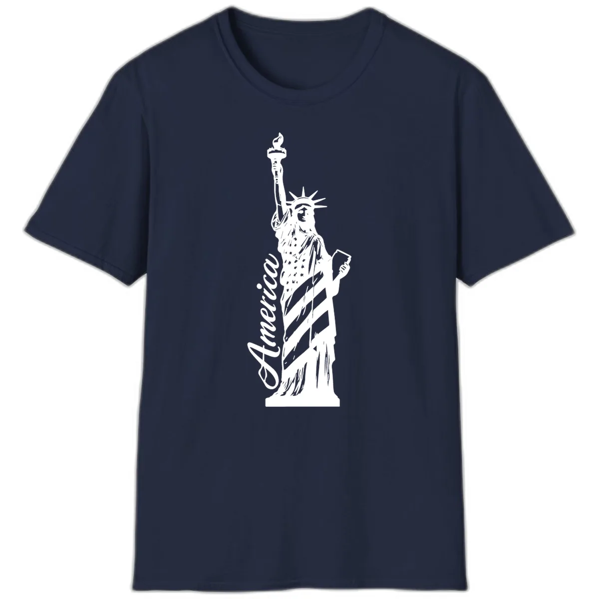 Statue Of Liberty America Celebration T-Shirt in Navy