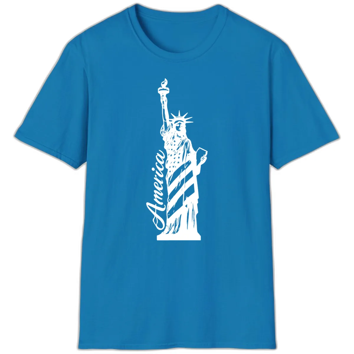 Statue Of Liberty America Celebration T-Shirt in Sapphire
