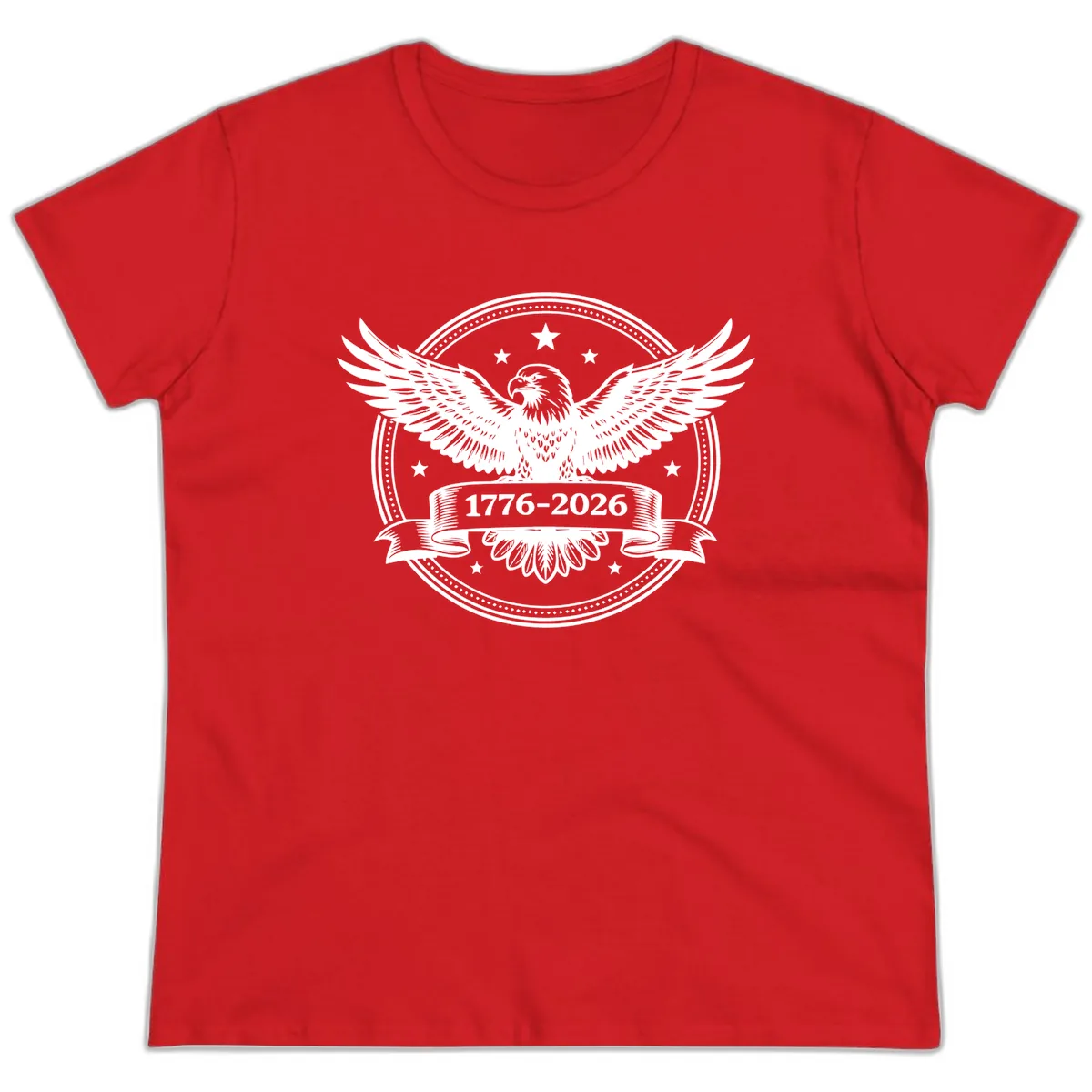 America's 250th Anniversary Eagle Ladies Tee in Red