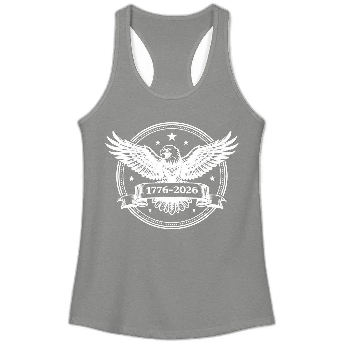 America's 250th Anniversary Eagle Ladies Tank in Heather Grey