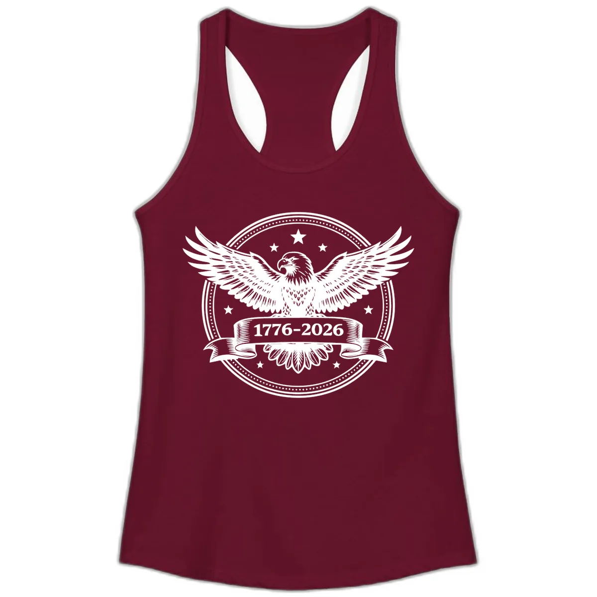 America's 250th Anniversary Eagle Ladies Tank in Solid Cardinal Red