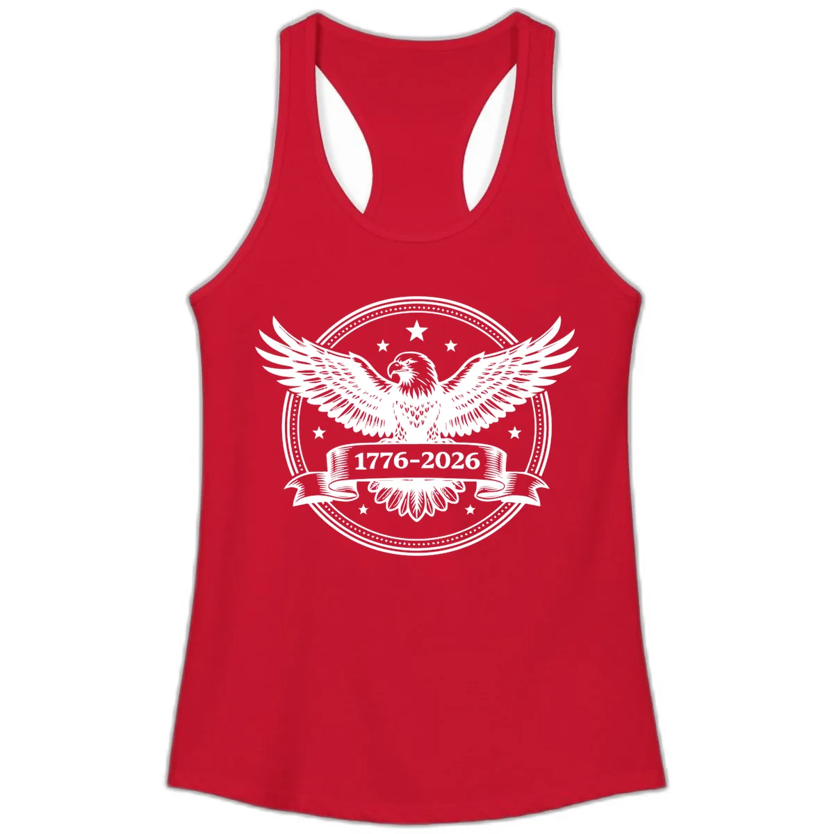 America's 250th Anniversary Eagle Ladies Tank in Solid Red