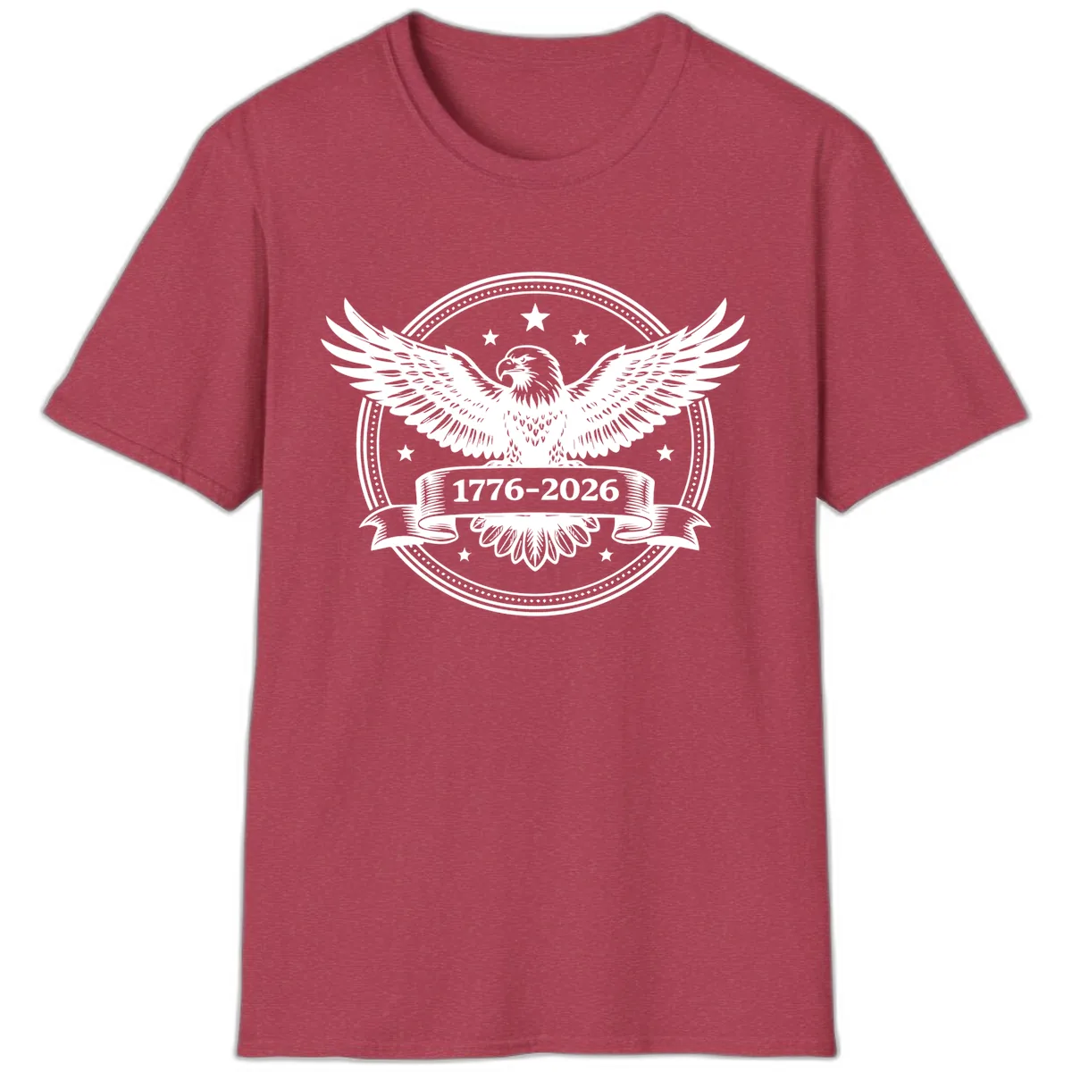 America's 250th Anniversary Eagle T-Shirt in Heather Cardinal