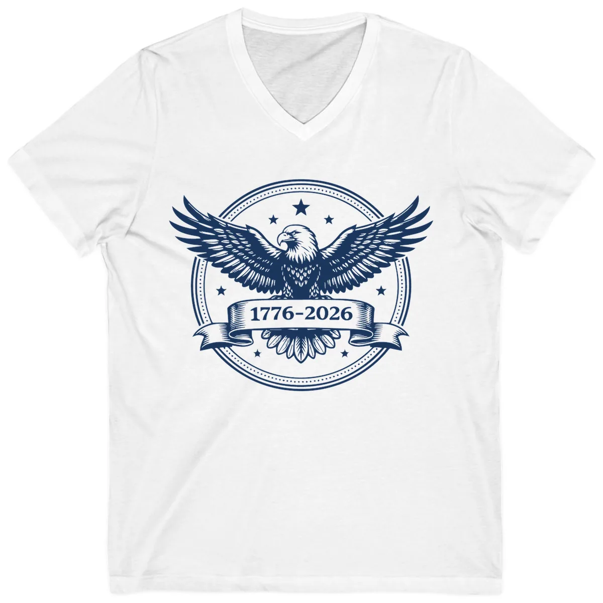 America's 250th Anniversary Eagle V-Neck in White