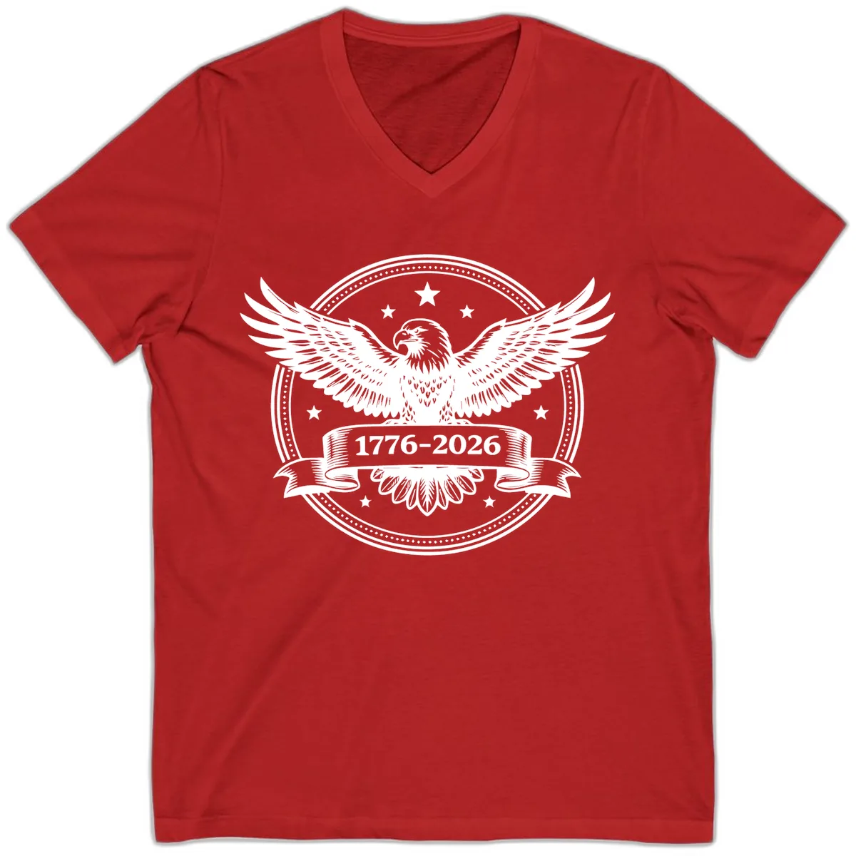 America's 250th Anniversary Eagle V-Neck in Red